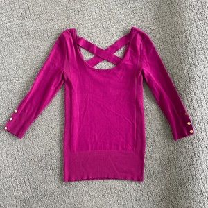 Sweater top with cross cross back